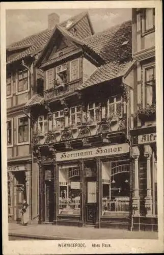 Ak Wernigerode im Harz, Altes Haus, Geschäfte, Hermann Hauer