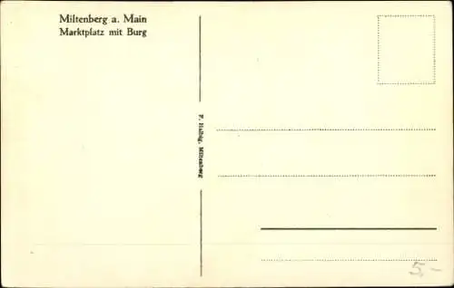 Ak Miltenberg am Main Unterfranken, Marktplatz, Burg, Fachwerkhäuser