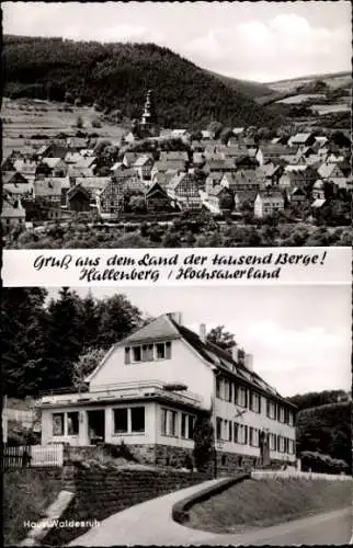 Ak Hallenberg im Hochsauerland, Totalansicht, Haus Waldesruh, Außenansicht