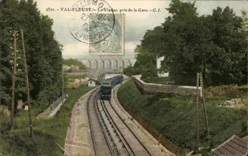 Ak Val Fleury Hauts de Seine, Bahnstrecke, Viadukt