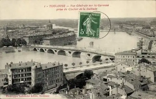 Ak Toulouse Haute Garonne, Vue generale sur la Garonne prise du Clocher de la Dalbade