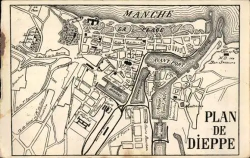 Stadtplan Ak Dieppe Seine Maritime, Straßenansicht, Manche