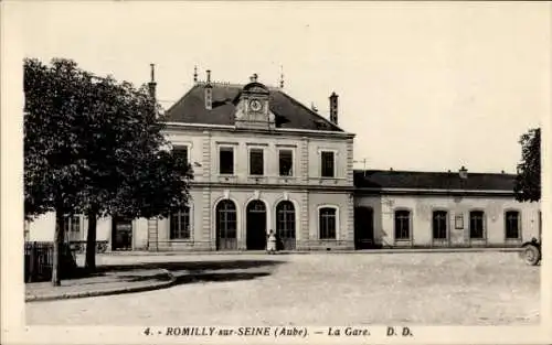 Ak Romilly sur Seine Aube, Bahnhof