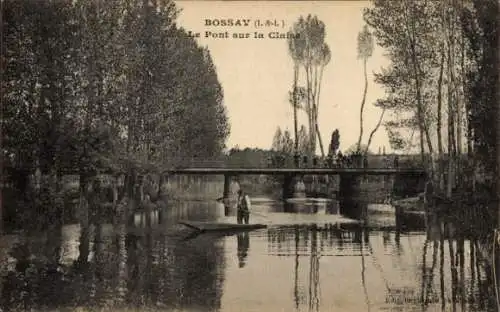 Ak Bossay Indre et Loire, Pont sur la Claise