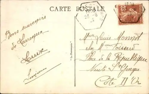 Ak Laroque des Arcs Lot, Gesamtansicht und Lot-Tal