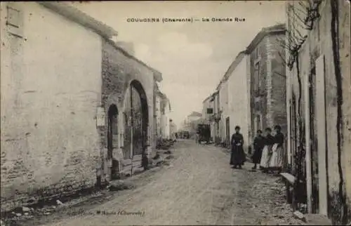 Ak Coulgens Charente, Hauptstraße