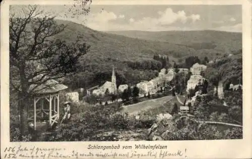 Ak Schlangenbad im Taunus Hessen, Blick vom Wilhelmsfelsen