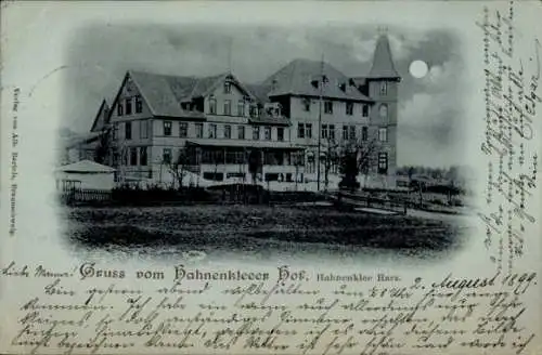 Mondschein Ak Hahnenklee Bockswiese Goslar im Harz, Hahnenkleeer Hof