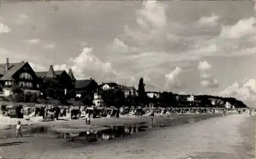 Ak Ostseebad Bansin Heringsdorf auf Usedom, Badestrand, Ostpromenade