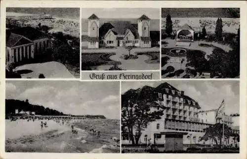 Ak Ostseebad Heringsdorf auf Usedom, Strandleben, Kurhaus, Hotel