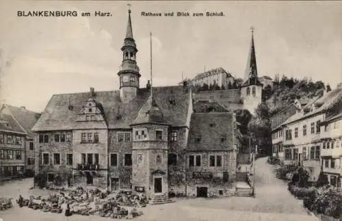 Ak Blankenburg am Harz, Rathaus, Schloss