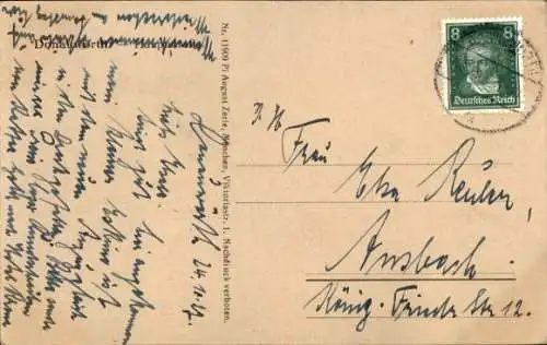 Ak Donauwörth in Schwaben Bayern, Turm, Geschäfte, Teilansicht