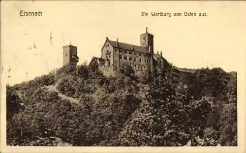 Ak Lutherstadt Eisenach in Thüringen, Wartburg, Blick von Osten