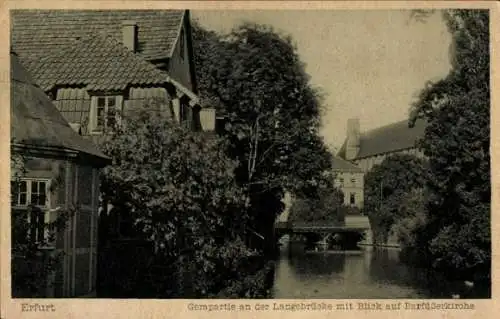 Ak Erfurt in Thüringen, Langebrücke, Barfüßerkirche