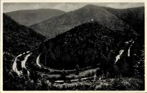 Ak Sitzendorf in Thüringen, Schwarzatal, grüner Bogen, Berge