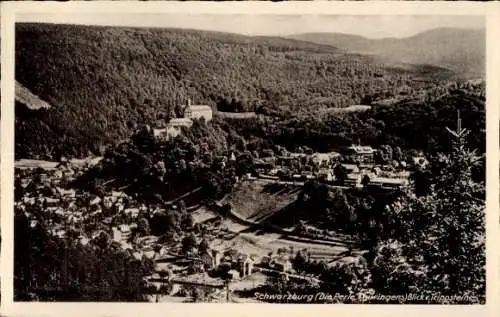 Ak Schwarzburg in Thüringen, Panorama, Blick vom Trippstein