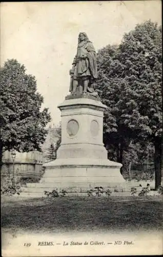 Ak Reims Marne, Statue de Colbert