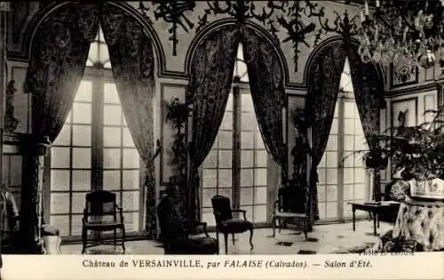 Ak Falaise Calvados, Château de Versainvile, Salon de Ete