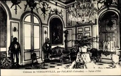 Ak Falaise Calvados, Château de Versainvile, Sommersalon