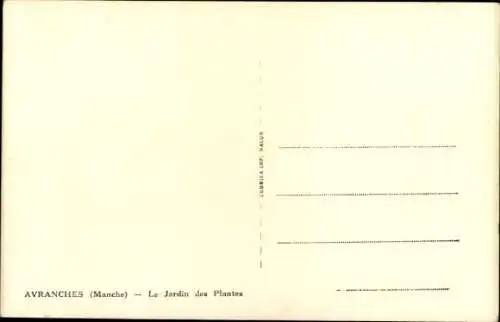 Ak Avranches Manche, Der Pflanzengarten