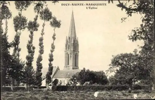 Ak Ducy Sainte Marguerite Calvados, Kirche