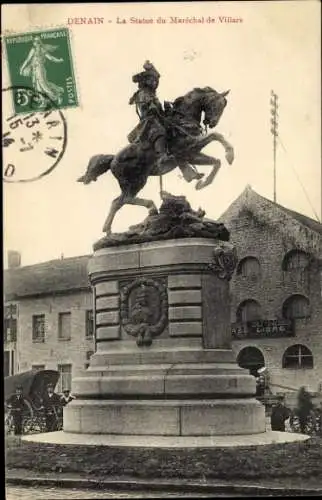 Ak Denain-Nord, Statue von Marschall de Villars