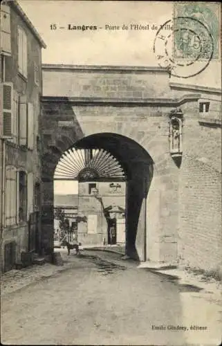 Ak Langres Haute Marne, Tor des Rathauses