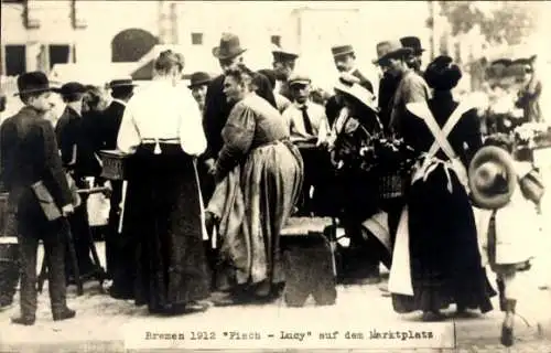 Foto Ak Hansestadt Bremen, Marktplatz, Fisch-Lucy, 1912