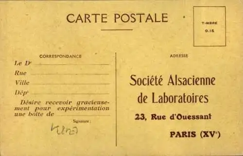 Ak Paris XV, Societe Alsacienne de Laboratoires