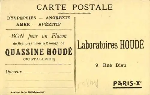 Ak Paris X, Laboratoires Houde, Rue Dieu, Quassine Houde