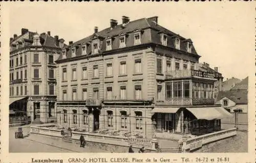 Ak Luxemburg, Grand Hotel Clesse, Place de la Gare