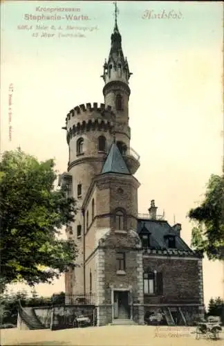 Ak Karlovy Vary Karlsbad Stadt, Kronprinzessin Stephanie Warte, Aussichtsturm