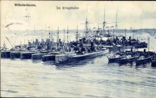 Ak Wilhelmshaven an der Nordsee, Kriegshafen, Deutsche Kriegsschiffe, Kaiserliche Marine