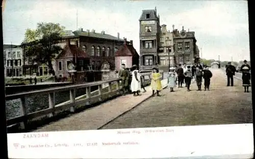 Ak Zaandam Zaanstad Nordholland, Nieuwe Weg, Wilhelmina Sluis