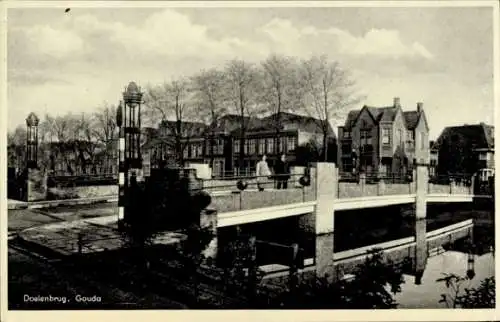 Ak Gouda Südholland Niederlande, Doelenbrug