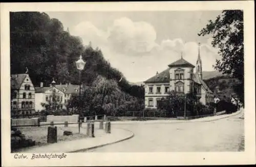 Ak Calw Baden Württemberg, Blick in die Bahnhofstraße