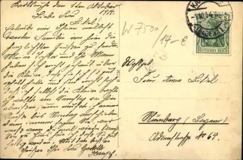 Ak Karlsruhe in Baden, Kaiserstraße, Waldstraße