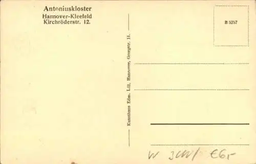 Ak Hannover in Niedersachsen, Antoniuskloster, Straßenansicht