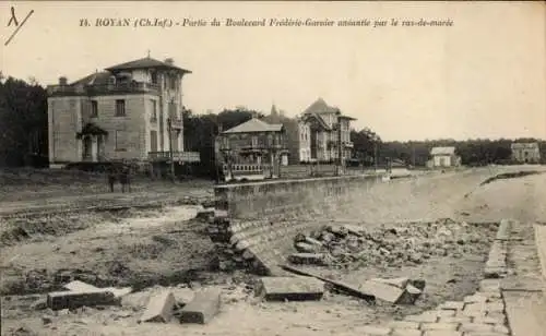 Ak Royan Charente Maritime, Partie du Boulevard Frederic Garnier ancantie par le raz de maree