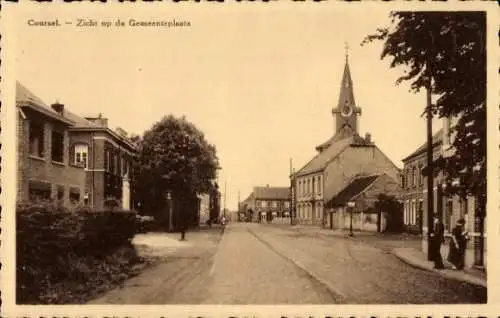 Ak Coursel Flandern Limburg, Gemeenteplaats