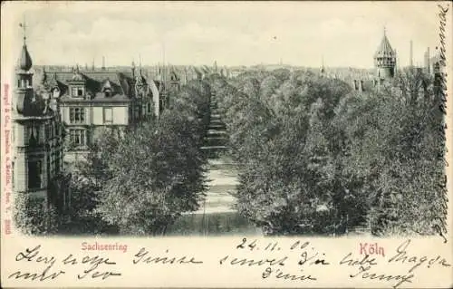 Relief Ak Köln am Rhein, Sachsenring
