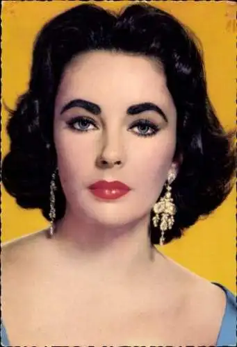 Ak Schauspielerin Elizabeth Taylor, Portrait, Ohrringe