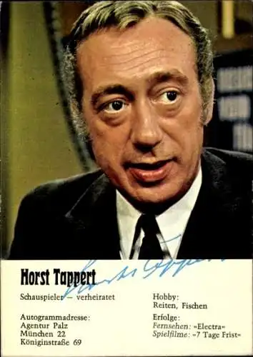 Ak Schauspieler Hors Tappert, Portrait