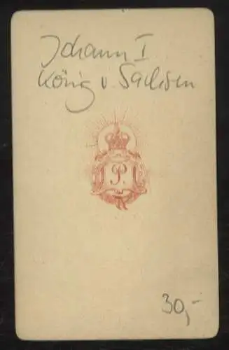 CdV Portrait Johann I. König von Sachsen