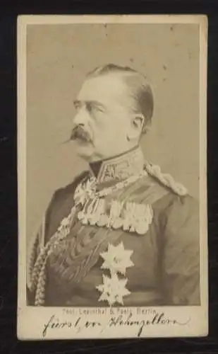 CdV Portrait Karl Anton Friedrich Fürst zu Hohenzollern-Sigmaringen