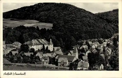 Ak Antfeld Olsberg im Sauerland, Ortsansicht, Vogelschau