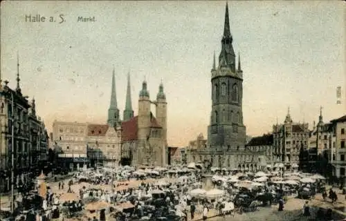 Ak Halle an der Saale, Markt