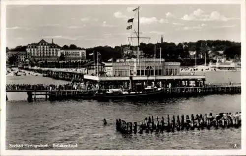 Ak Ostseebad Heringsdorf Usedom, Brückenkopf, Seebrücke