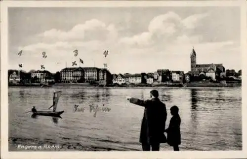 Ak Engers Neuwied am Rhein, Rheinpartie