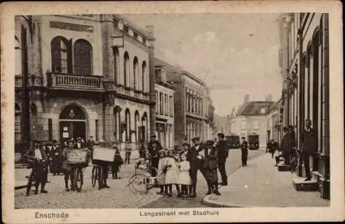 Ak Enschede Overijssel Niederlande, Langestraat, Stadhuis